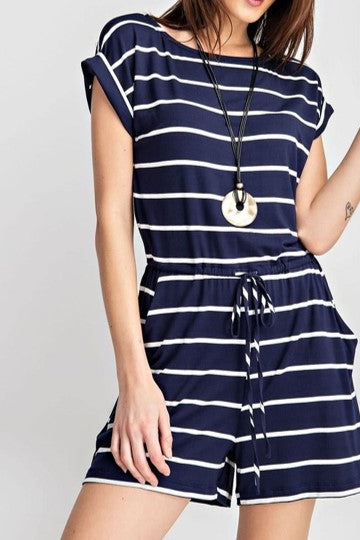 SASHA STRIPED ROMPER